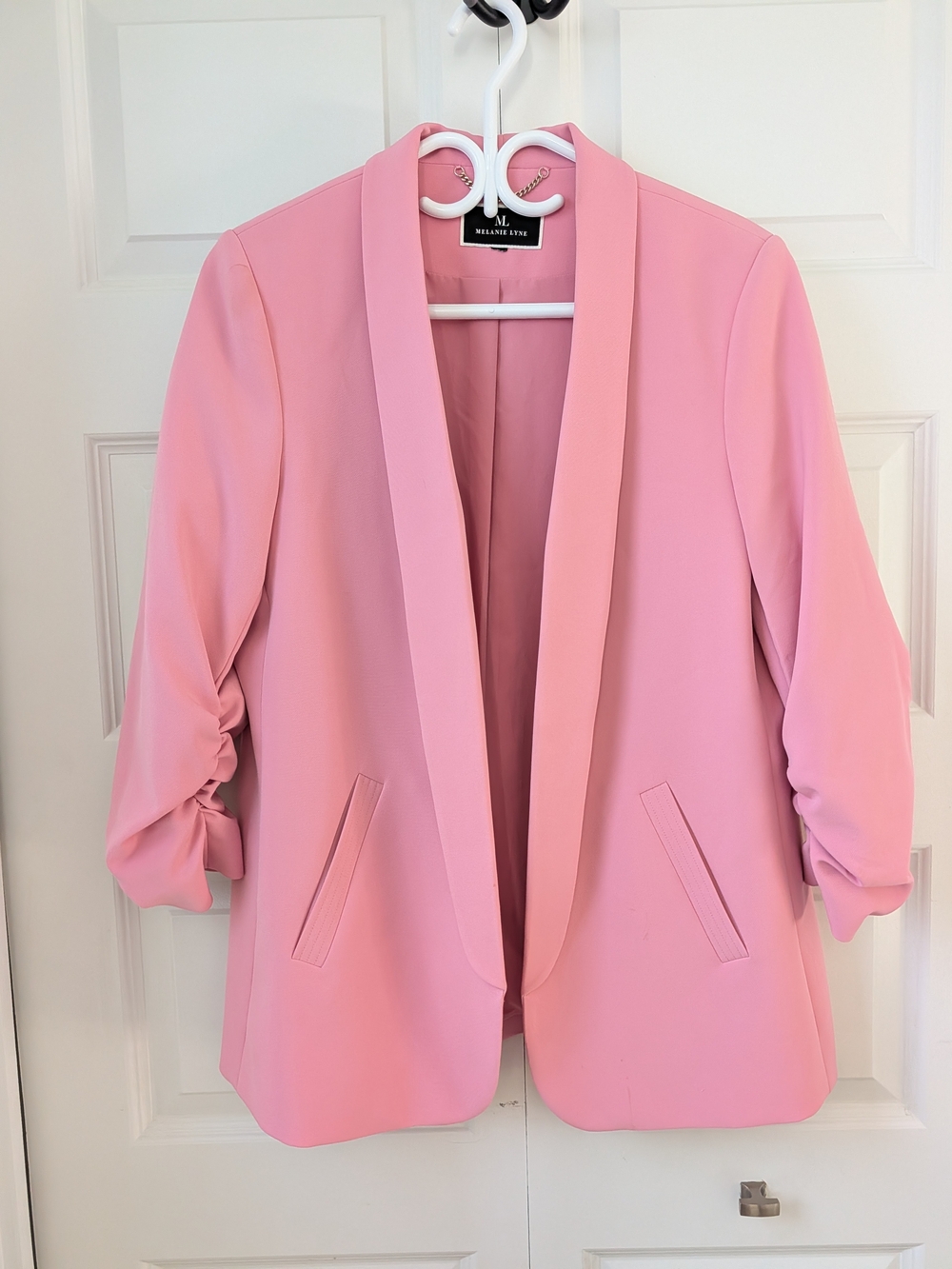 Rose Pink Shawl-Collar Blazer Jacket